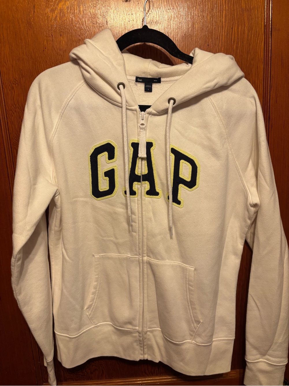 GAP White Full-Zip Hoodie with Logo